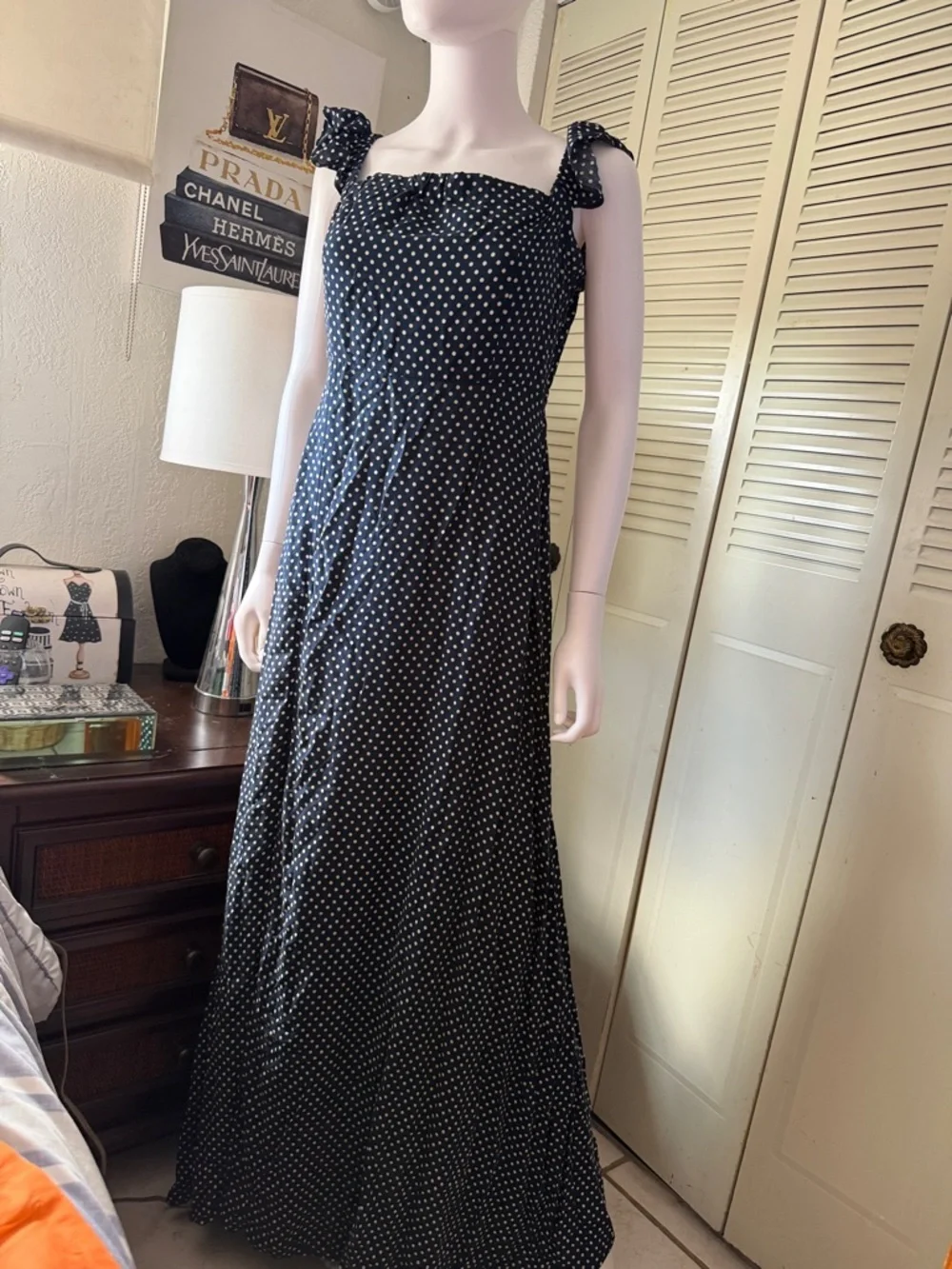 lulus blue and white maxi dress Mykonos Memories Blue and Ivory Abstract Maxi Dress With Pockets